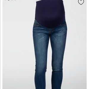 Pink blush maternity skinny jeans